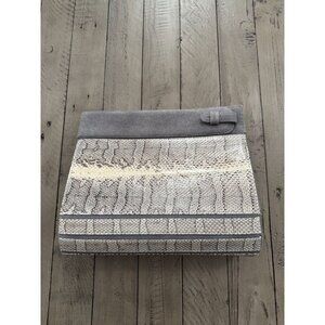 Ximena Kavalekas Liz Watersnake Suede Leather Grey Clutch Handbag